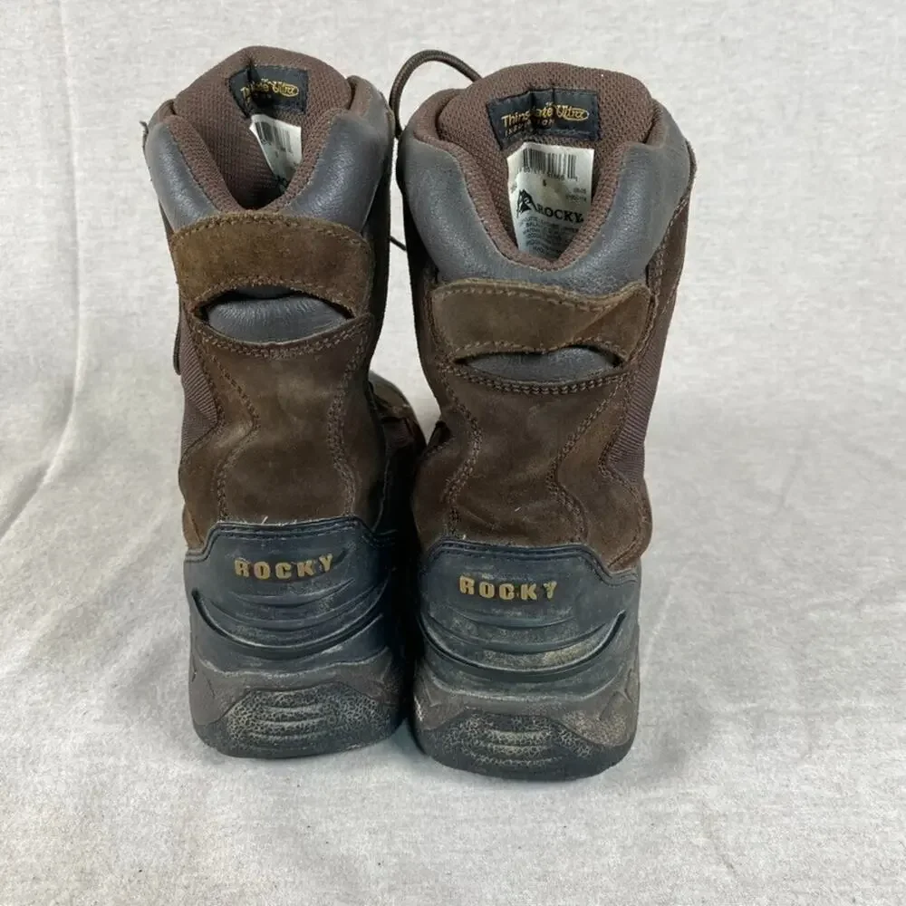 Rocky Mens Thinsulate 1000 Gram Winter Boots Size 6 Leather Waterproof Work Snow